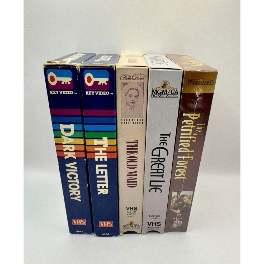 Lot Of 5 Bette Davis VHS Movies The Letter Dark Victory The Old Maid Great Lie